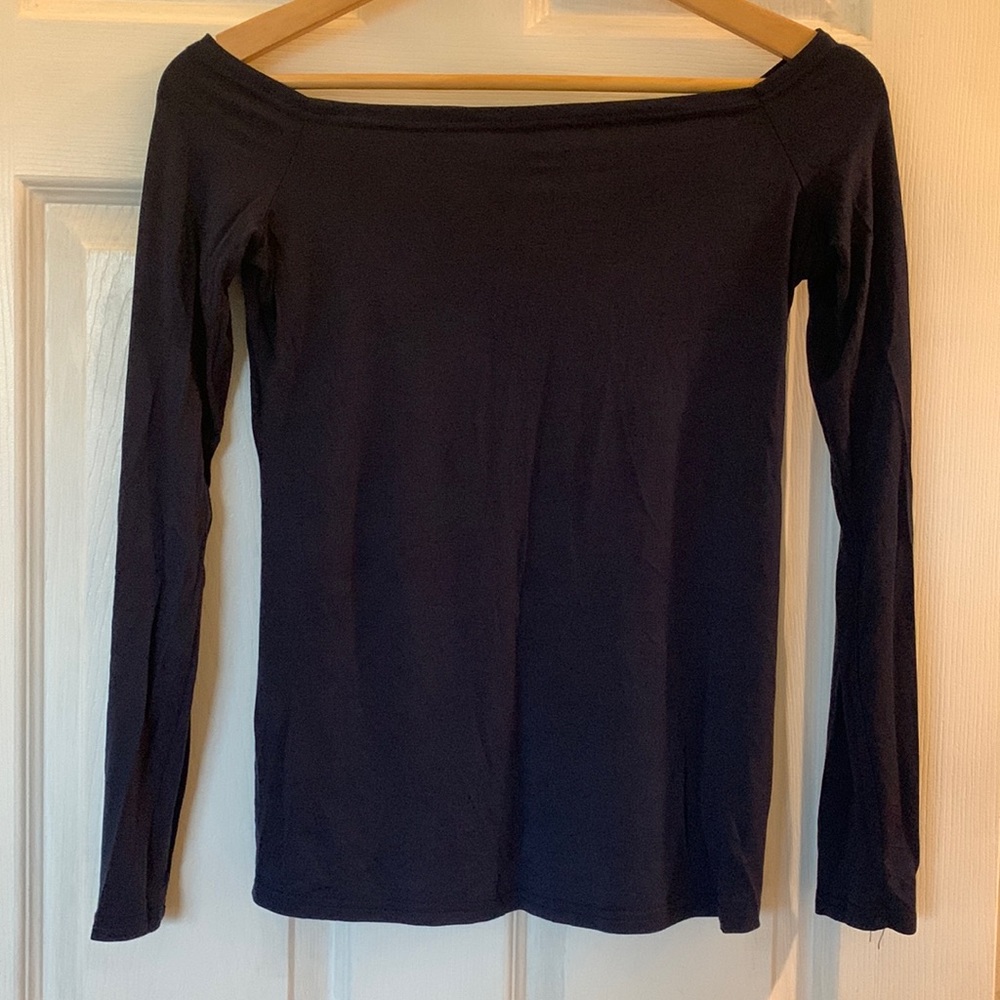 Off the shoulder navy top